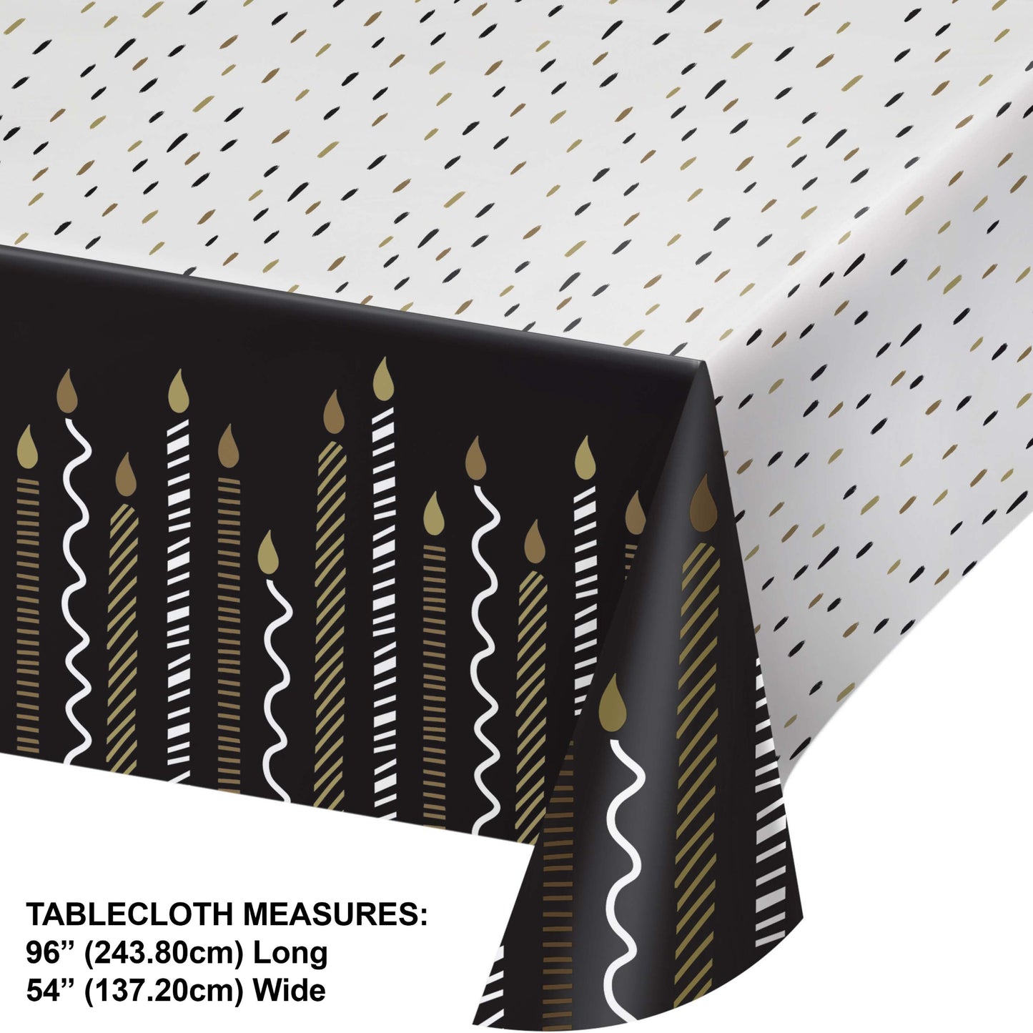 Golden Wishes Paper Tablecloth 6 ct Dimension Image