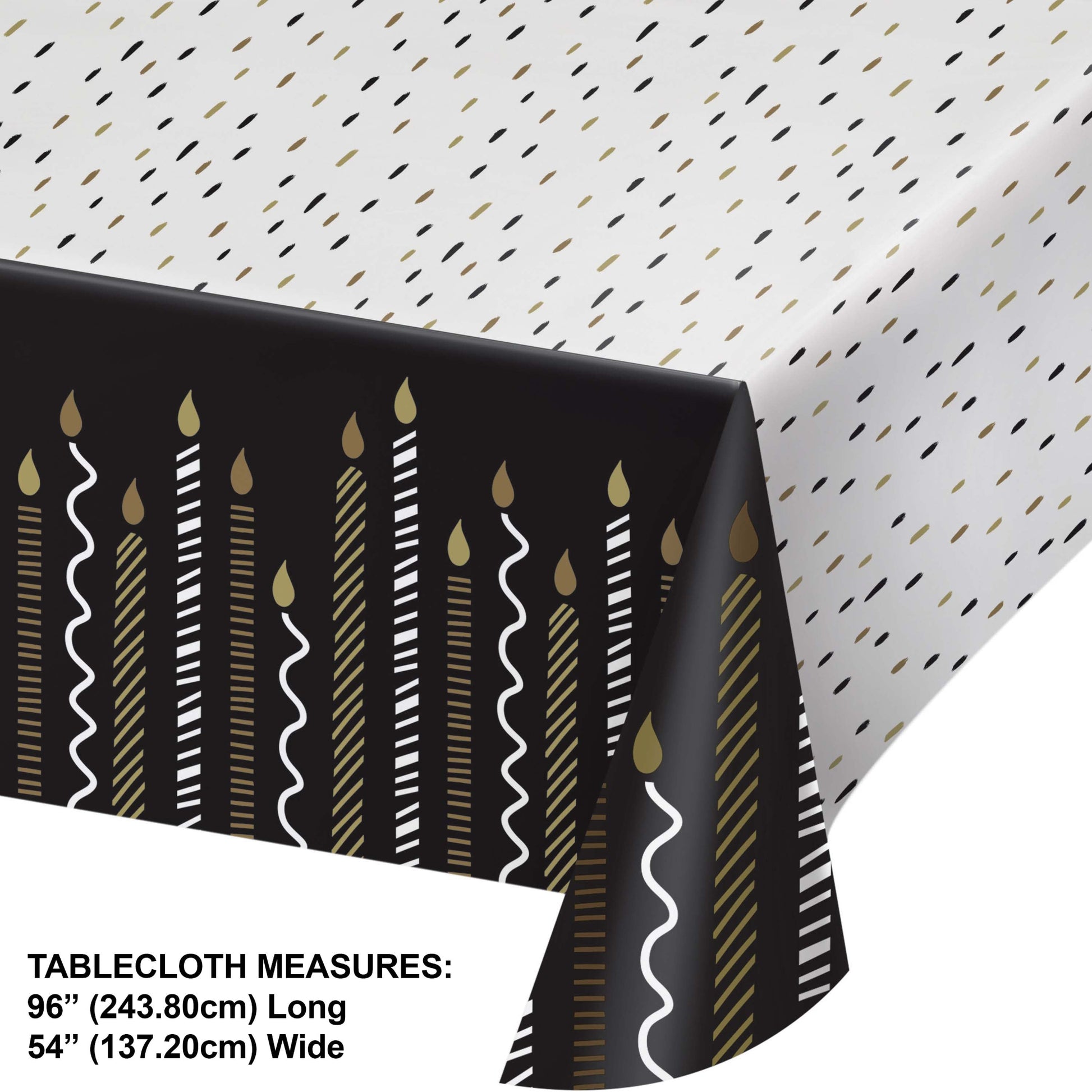 Golden Wishes Paper Tablecloth 6 ct Dimension Image
