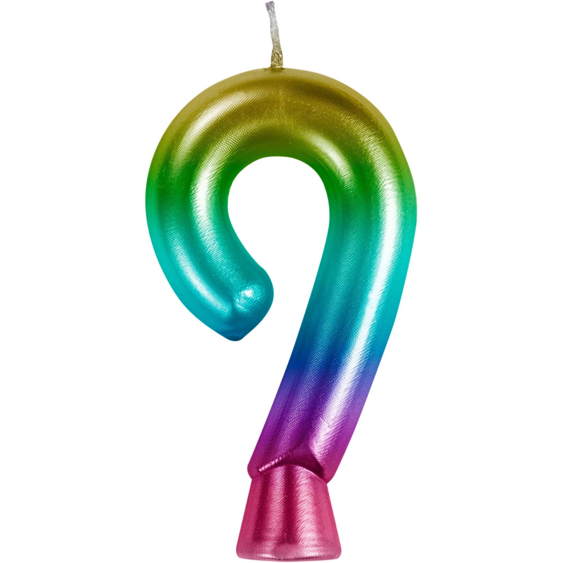 Rainbow Metallic 9 Birthday Candle 12 ct
