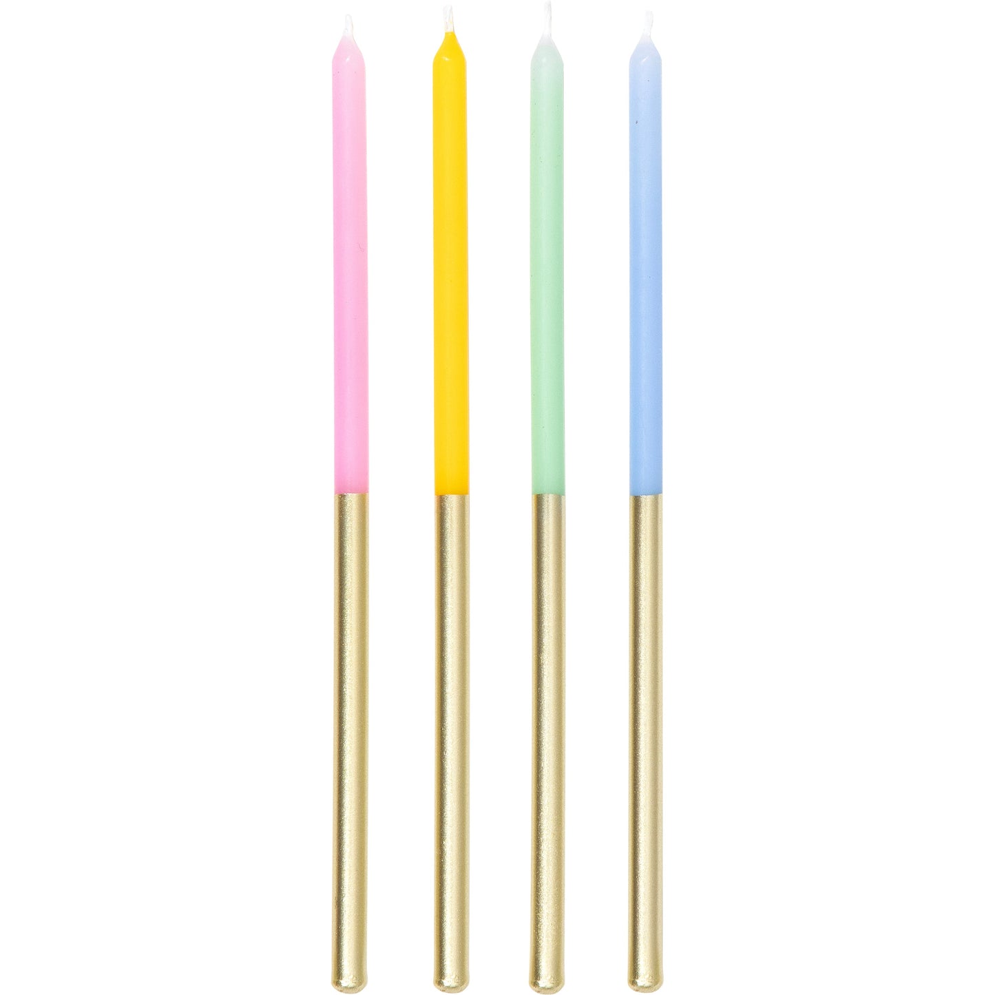 Tall Pastel and Metallic Gold Birthday Candles 144 ct