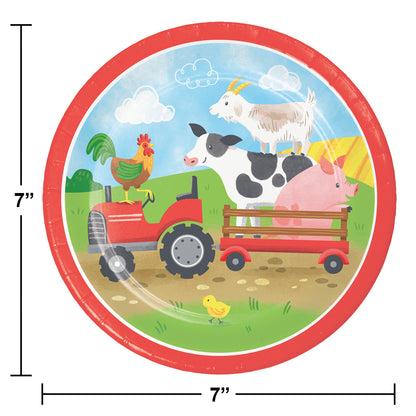 Farm Animals Dessert Plates 96 ct
