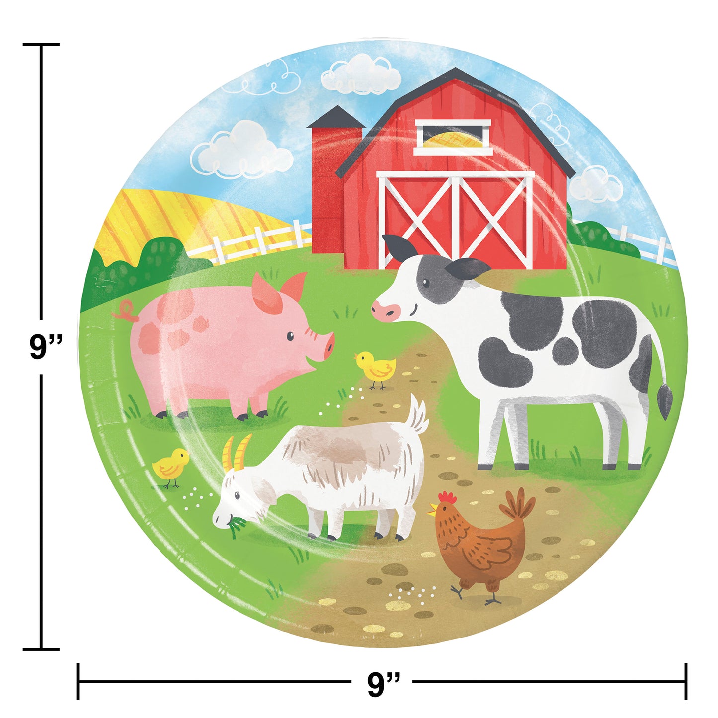 Farm Animals Paper Plates 96 ct