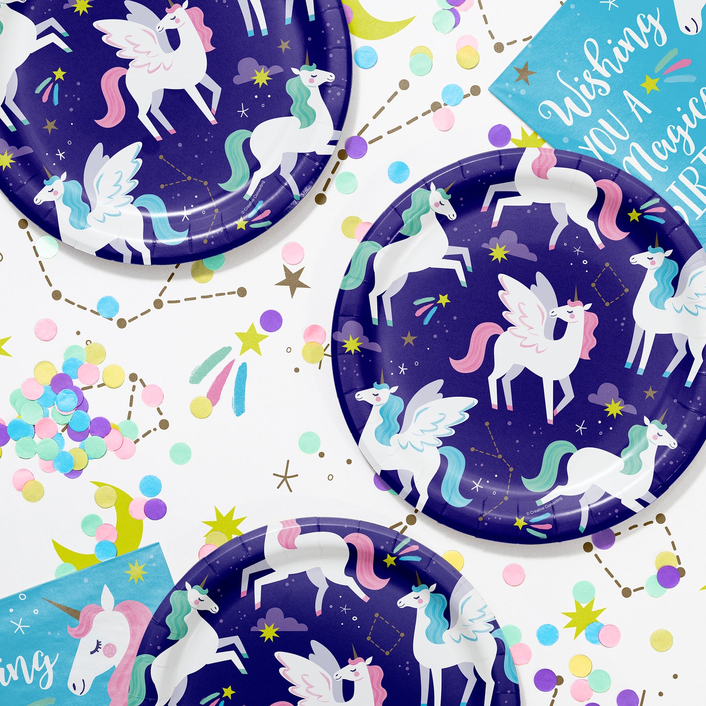 Unicorn Galaxy Paper Plates 96 ct