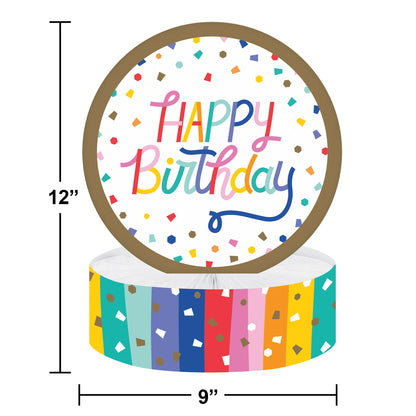 Birthday Confetti Happy Birthday Centerpieces 6 ct