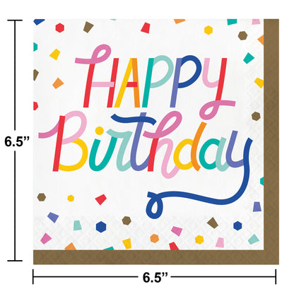 Birthday Confetti Happy Birthday Napkins 192 ct