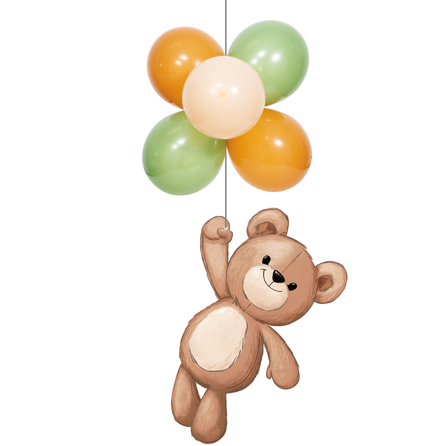 Teddy Bear Hanging Decorations 6 ct