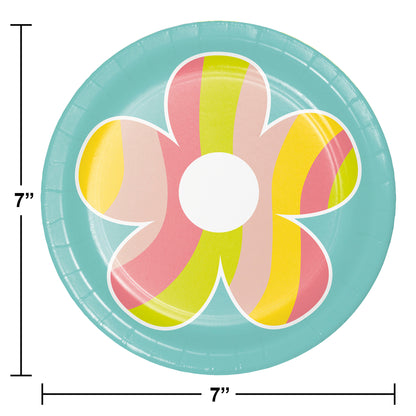 Flower Power Dessert Plates 96 ct