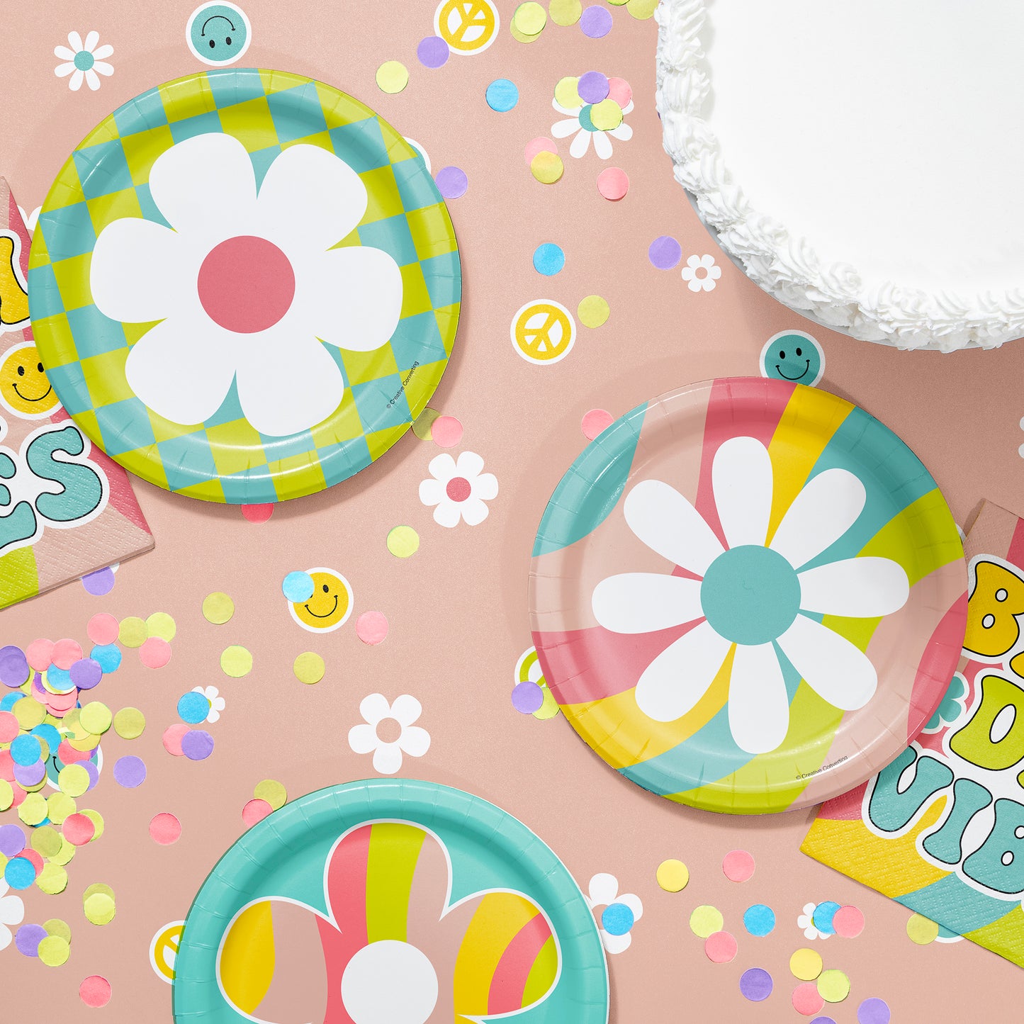 Flower Power Dessert Plates 96 ct