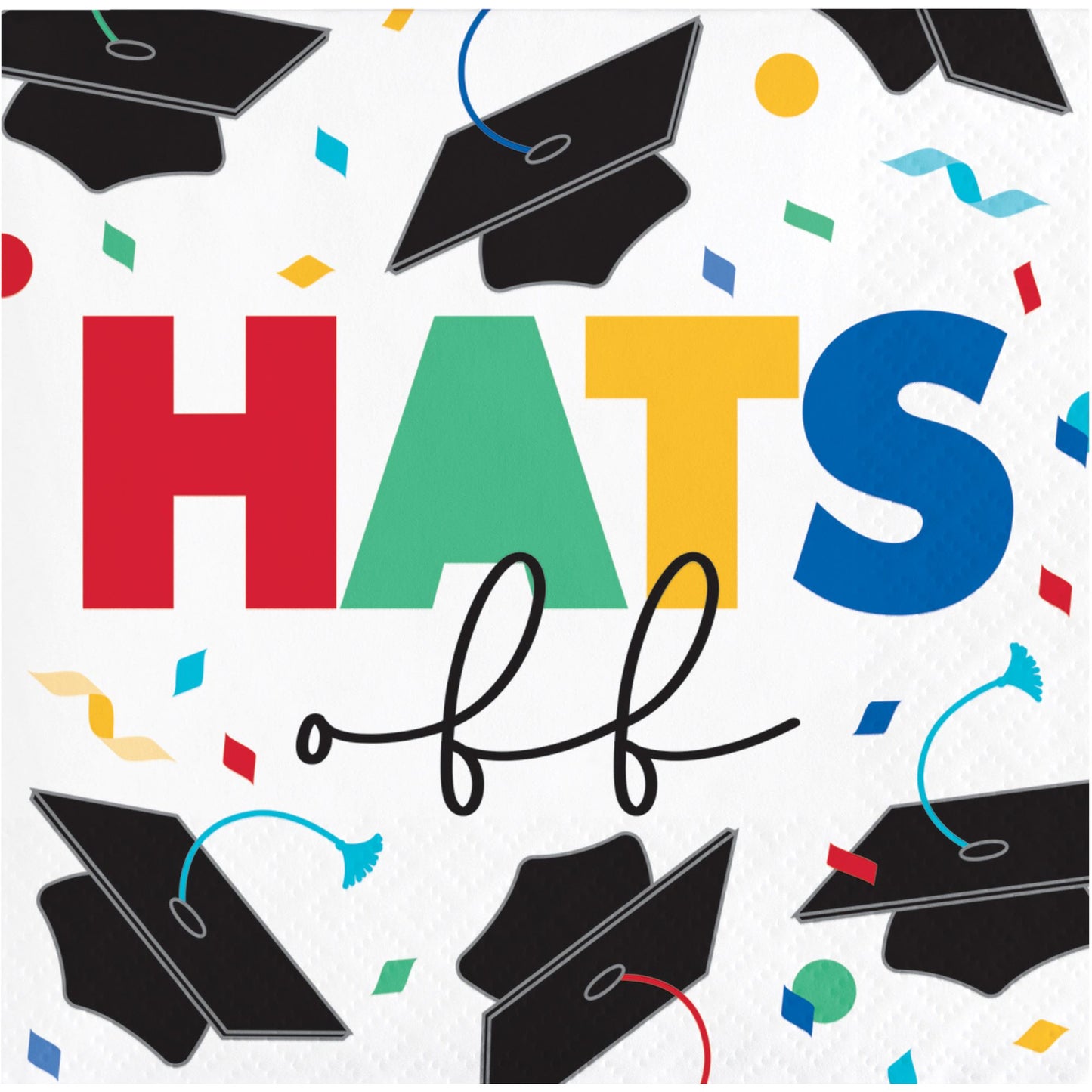 Cap Toss Hats Off Graduation Beverage Napkins 192 ct