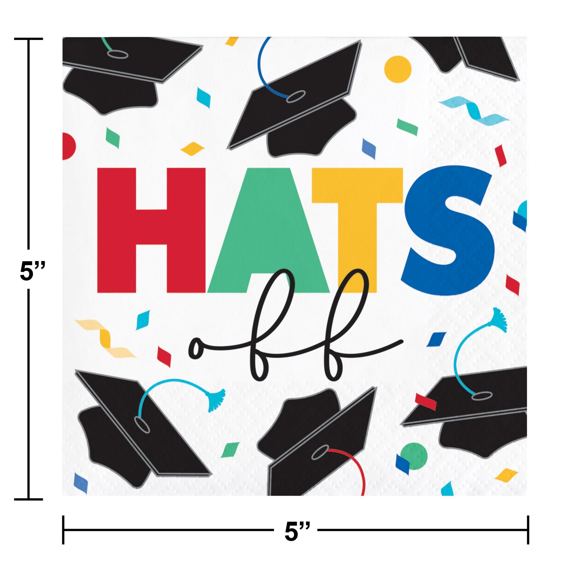 Cap Toss Hats Off Graduation Beverage Napkins 192 ct Dimension Image