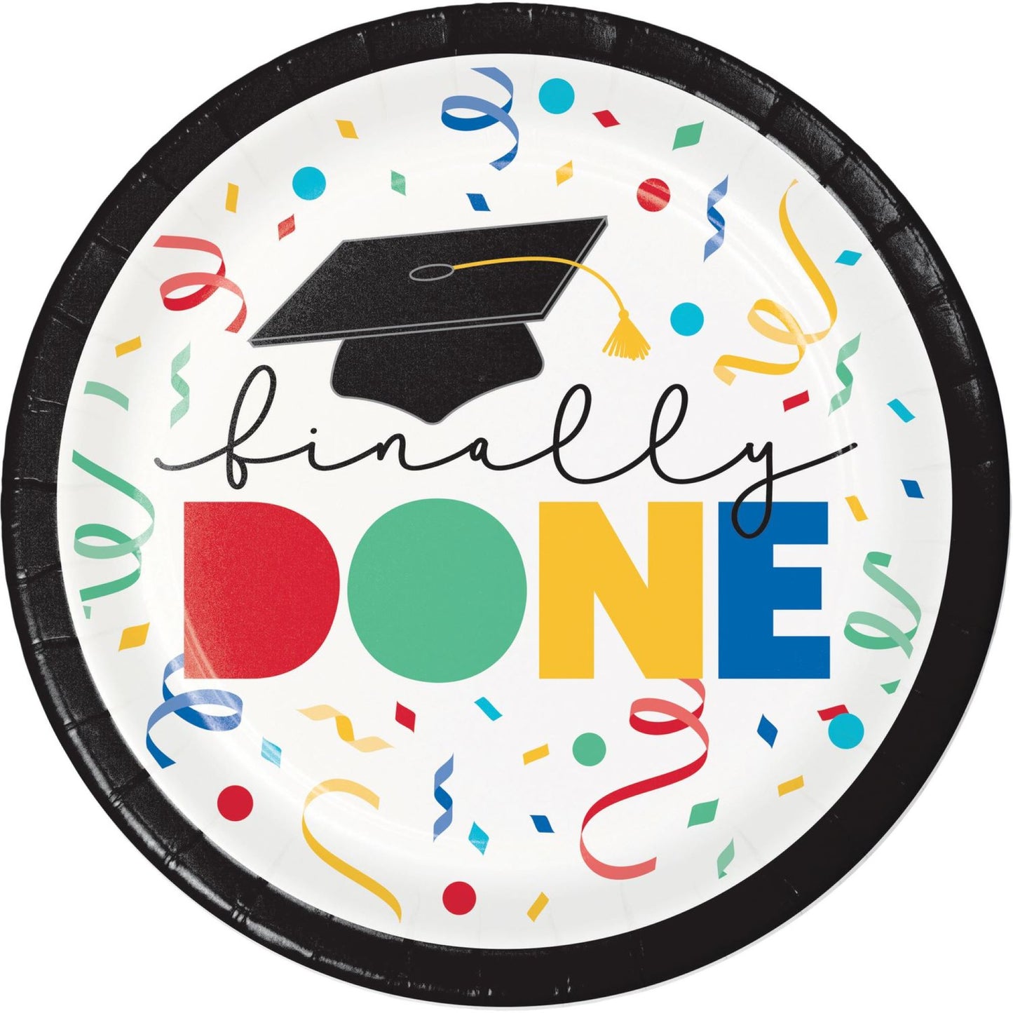 Cap Toss Finally Done Graduation Dessert Paper Plates 96 ct