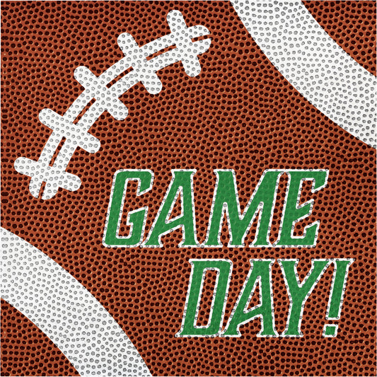 Tailgate Time Game Day Football Luncheon Napkins 192 ct Foodtball napkin with green "Game Day!" text