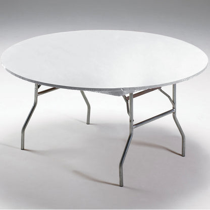 White Stay Put 60" Round Tablecloths 12 ct