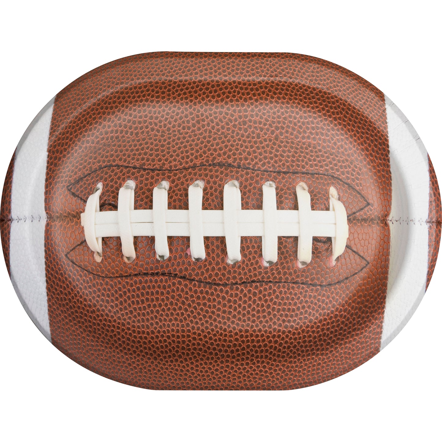 Touchdown Time Oval Football Dinner Paper Plates 96 ct. Oval paper plate with a football design