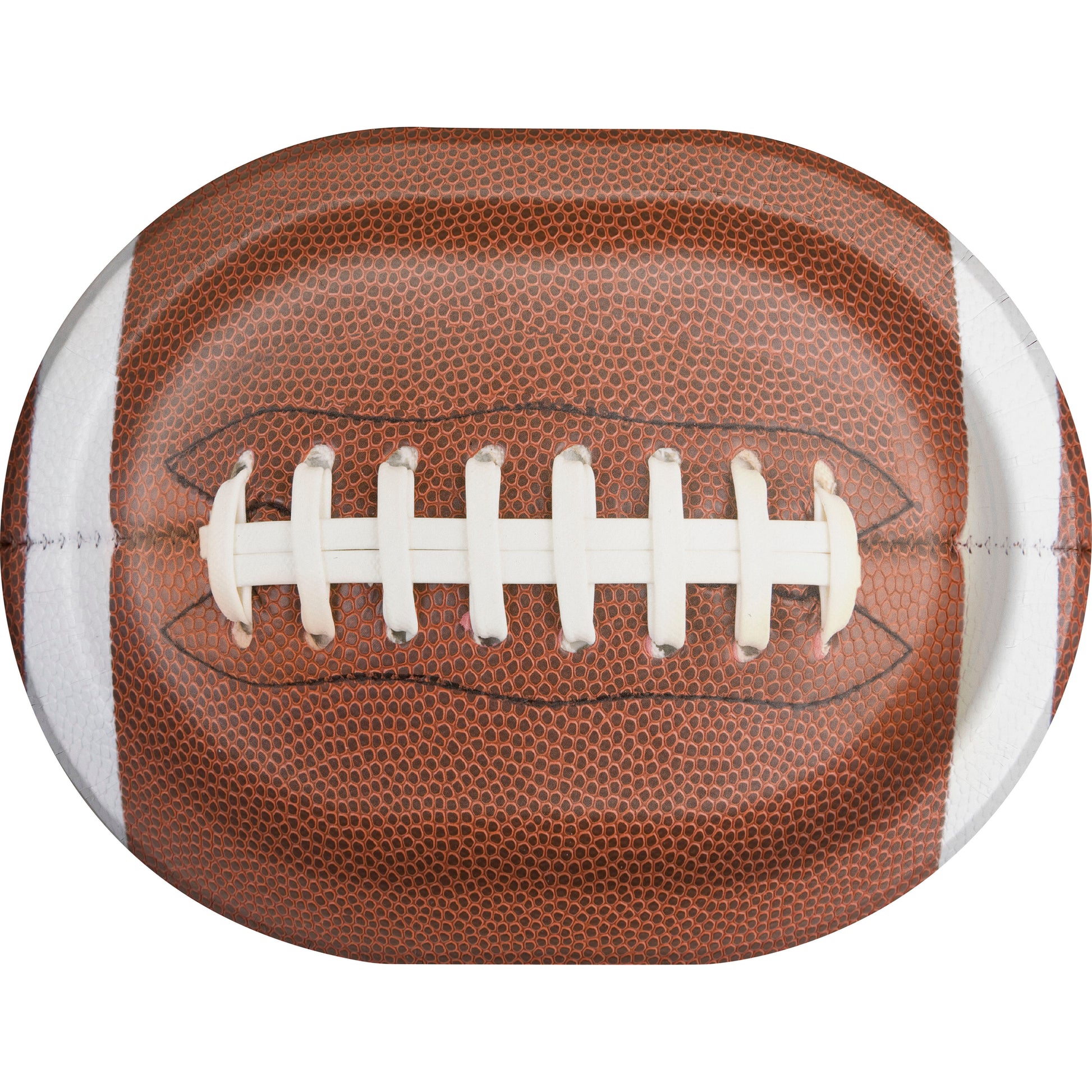 Touchdown Time Oval Football Dinner Paper Plates 96 ct. Oval paper plate with a football design