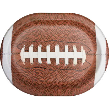 Touchdown Time Oval Football Dinner Paper Plates 96 ct. Oval paper plate with a football design