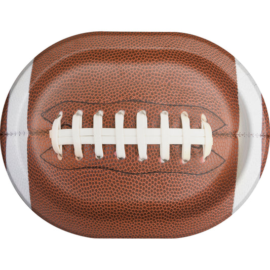 Touchdown Time Oval Football Dinner Paper Plates 96 ct. Oval paper plate with a football design
