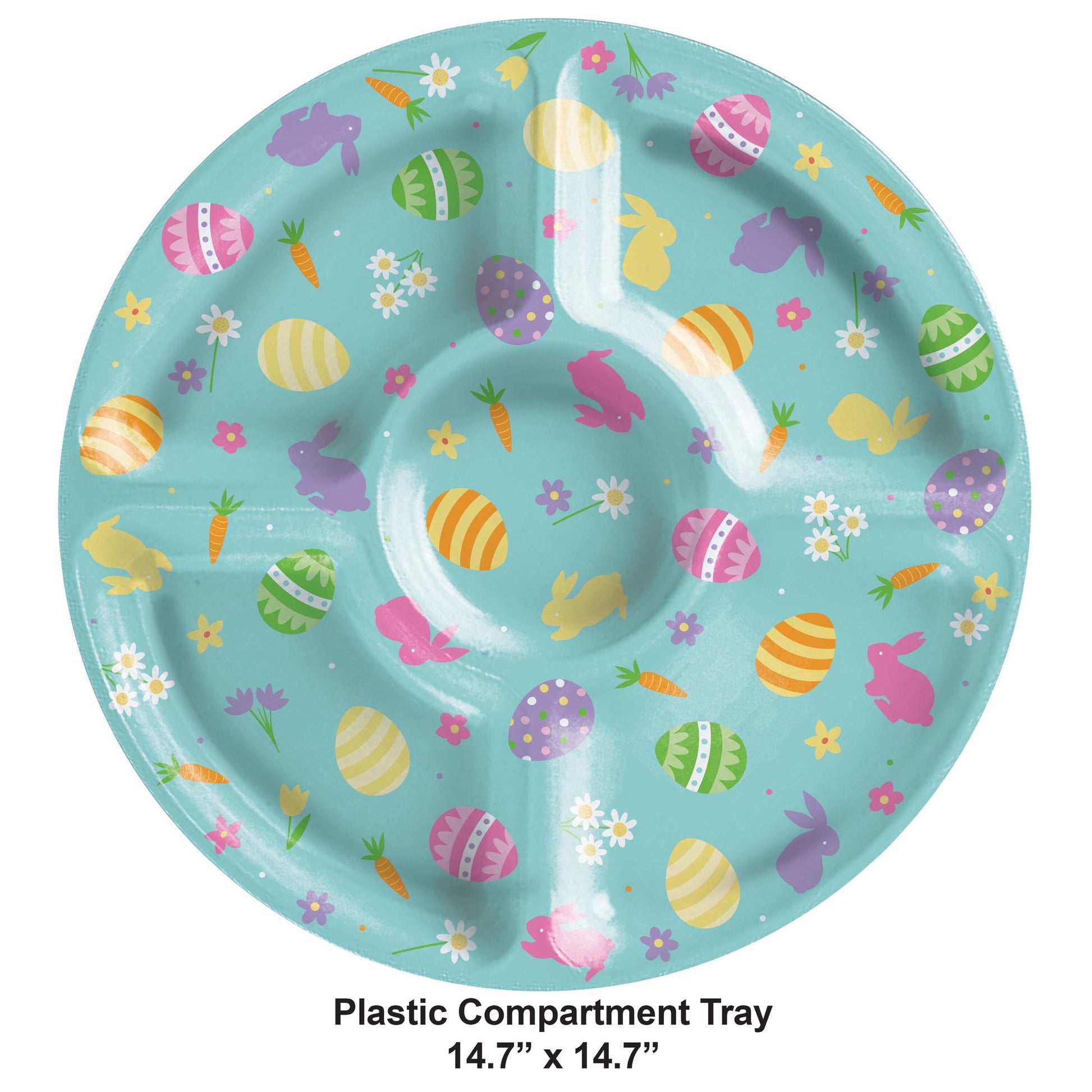 Easter Plastic Compartment Trays 6 ct dimension image