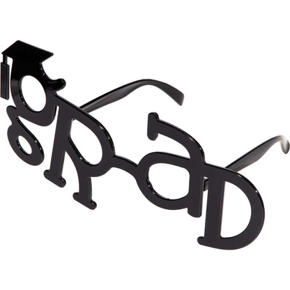 "Grad" Glasses for Graduation Party 12 ct left angle image
