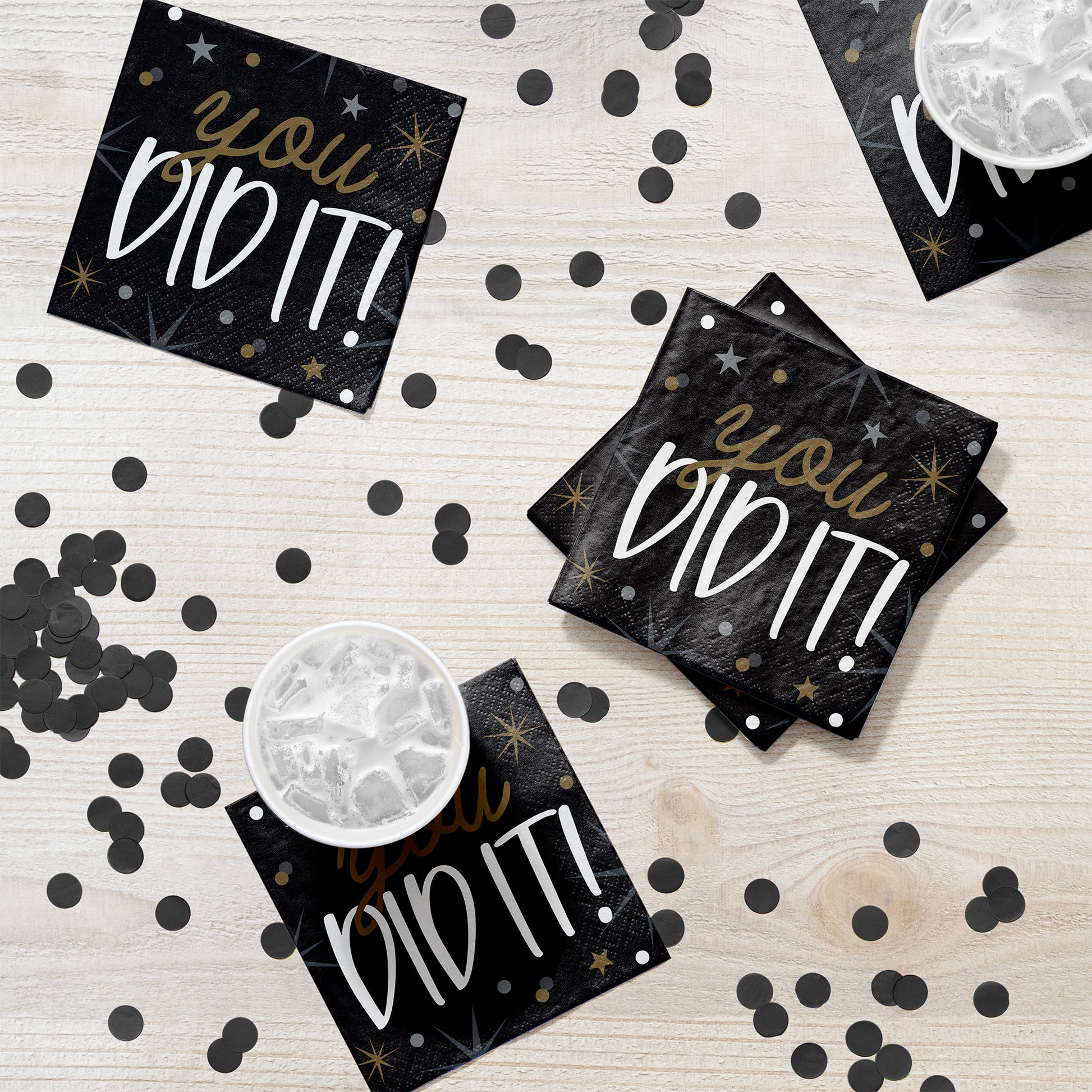 Glowing Grad Beverage Napkins 192 ct Lifestyle Image