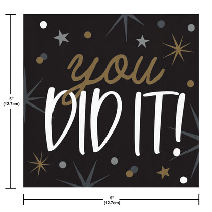 Glowing Grad Beverage Napkins 192 ct Dimension Image