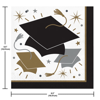 Glowing Grad Luncheon Napkins 192 ct Dimension Image