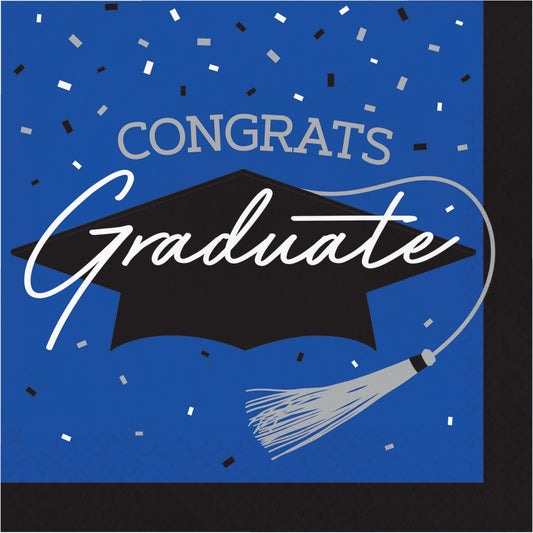 School Spirit Blue Graduation Luncheon Napkins 360 ct
