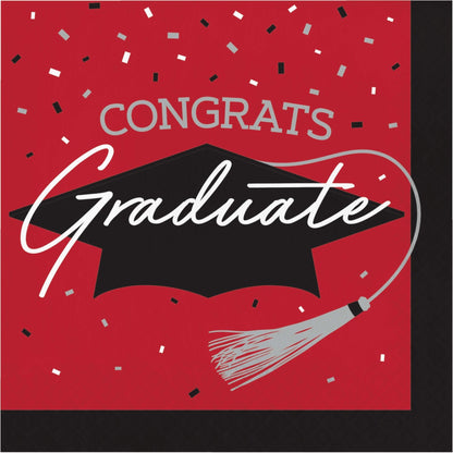 School Spirit Red Graduation Luncheon Napkins 360 ct