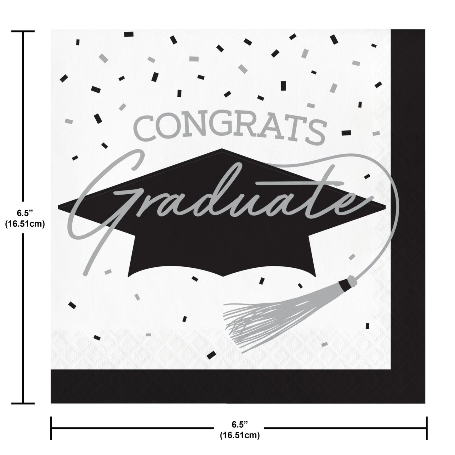 School Spirit White Graduation Luncheon Napkins 360 ct Dimension Image