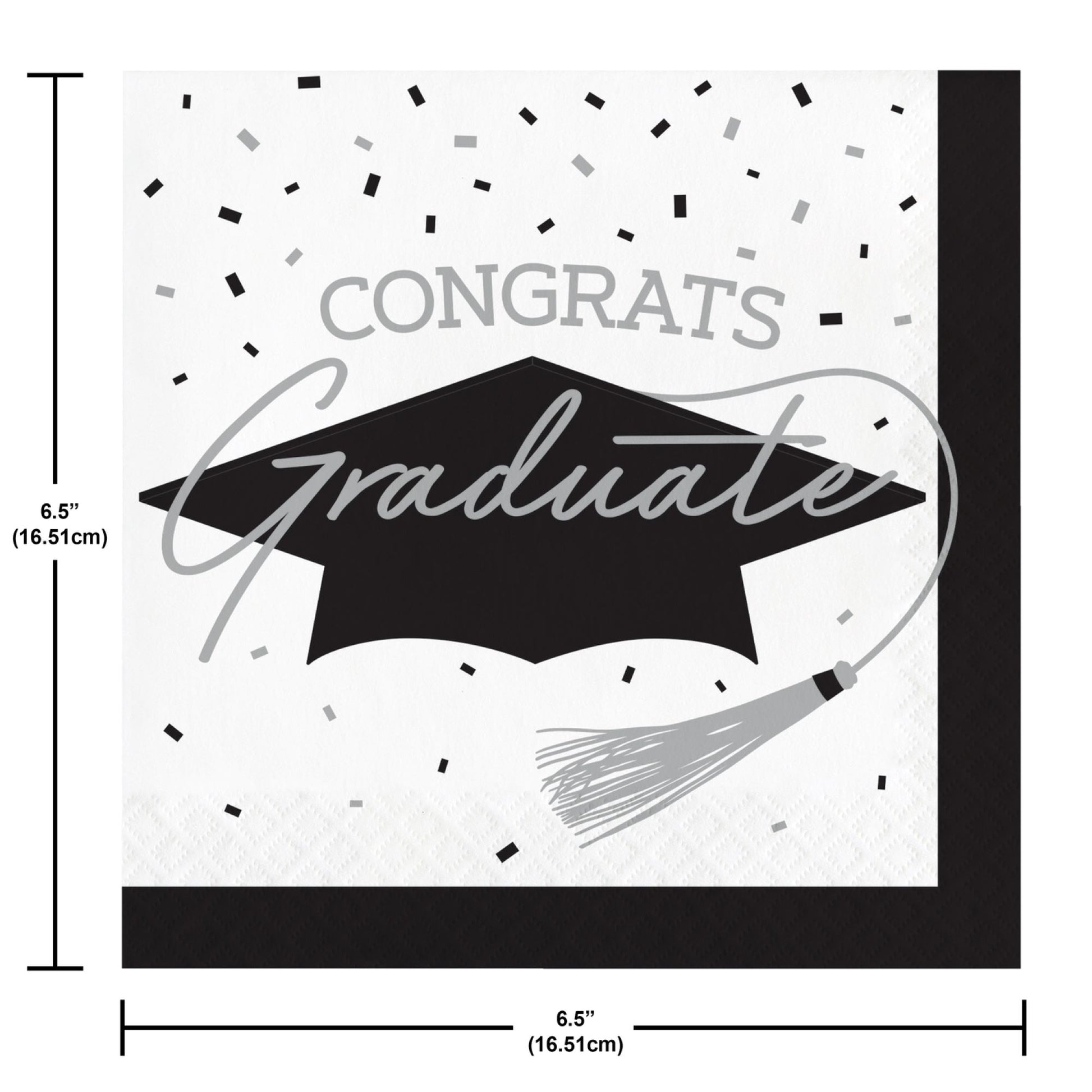 School Spirit White Graduation Luncheon Napkins 360 ct Dimension Image