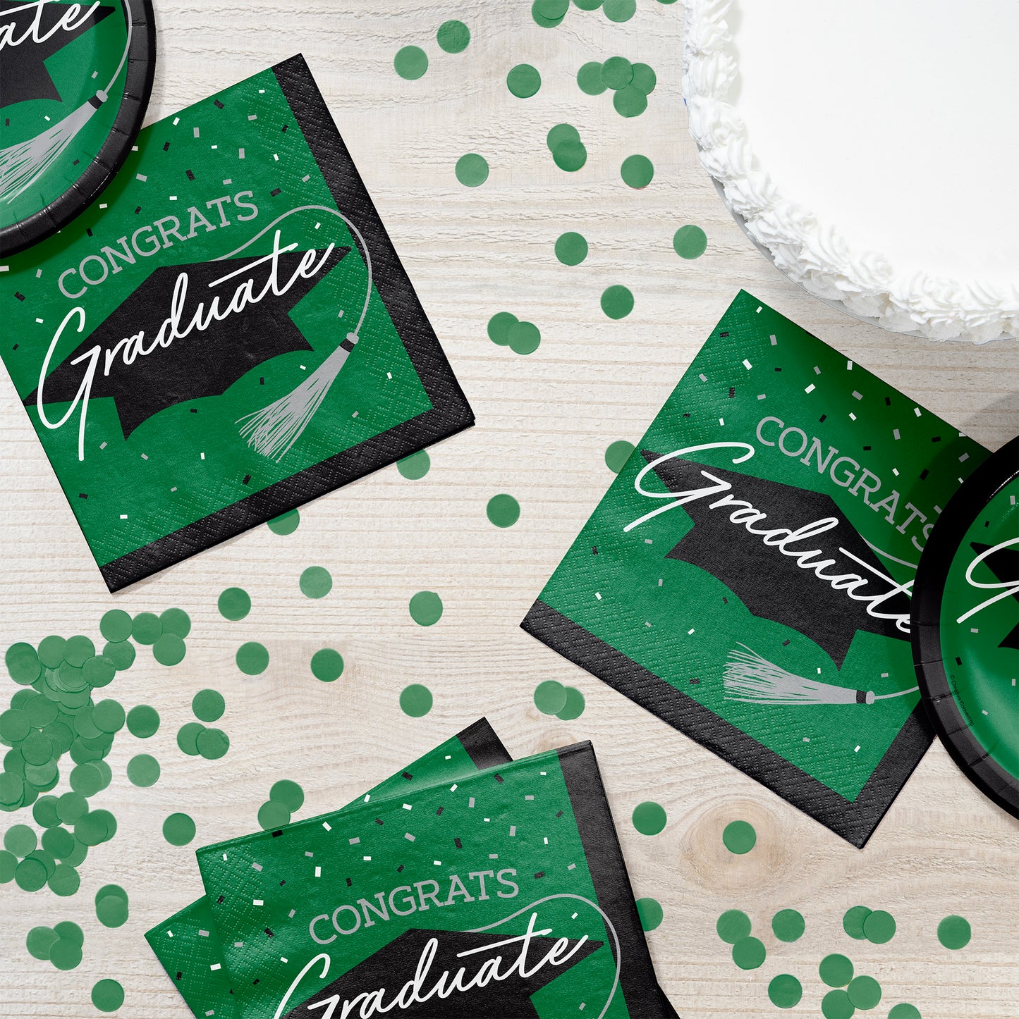 School Spirit Green Graduation Luncheon Napkins 360 ct Lifestyle Image