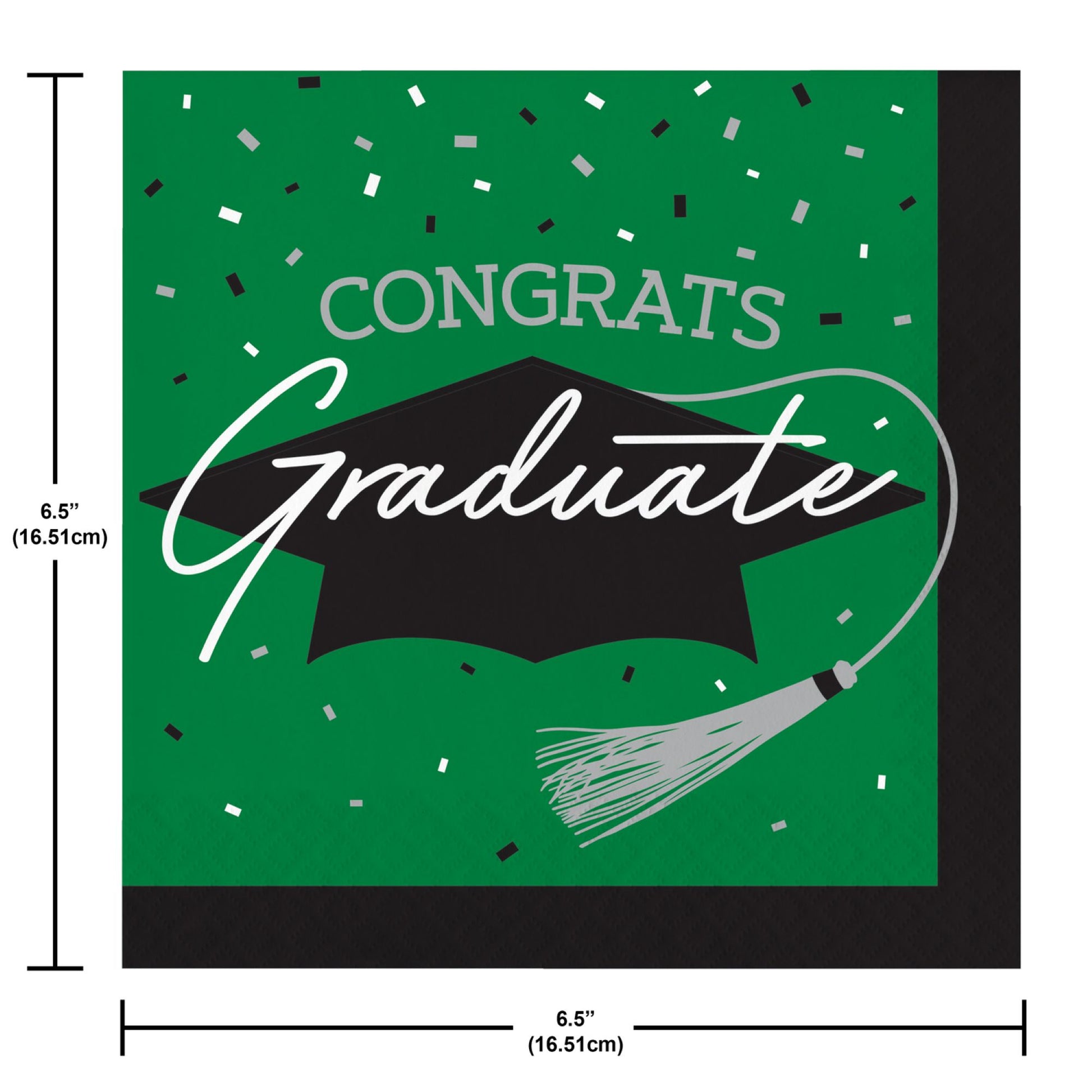 School Spirit Green Graduation Luncheon Napkins 360 ct Dimension Image