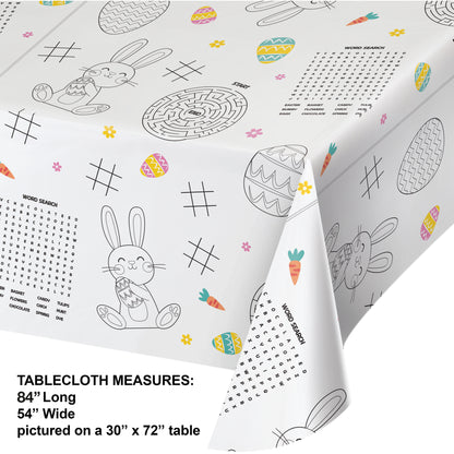 Kids Easter Activity Paper Tablecloths 12 ct dimension image