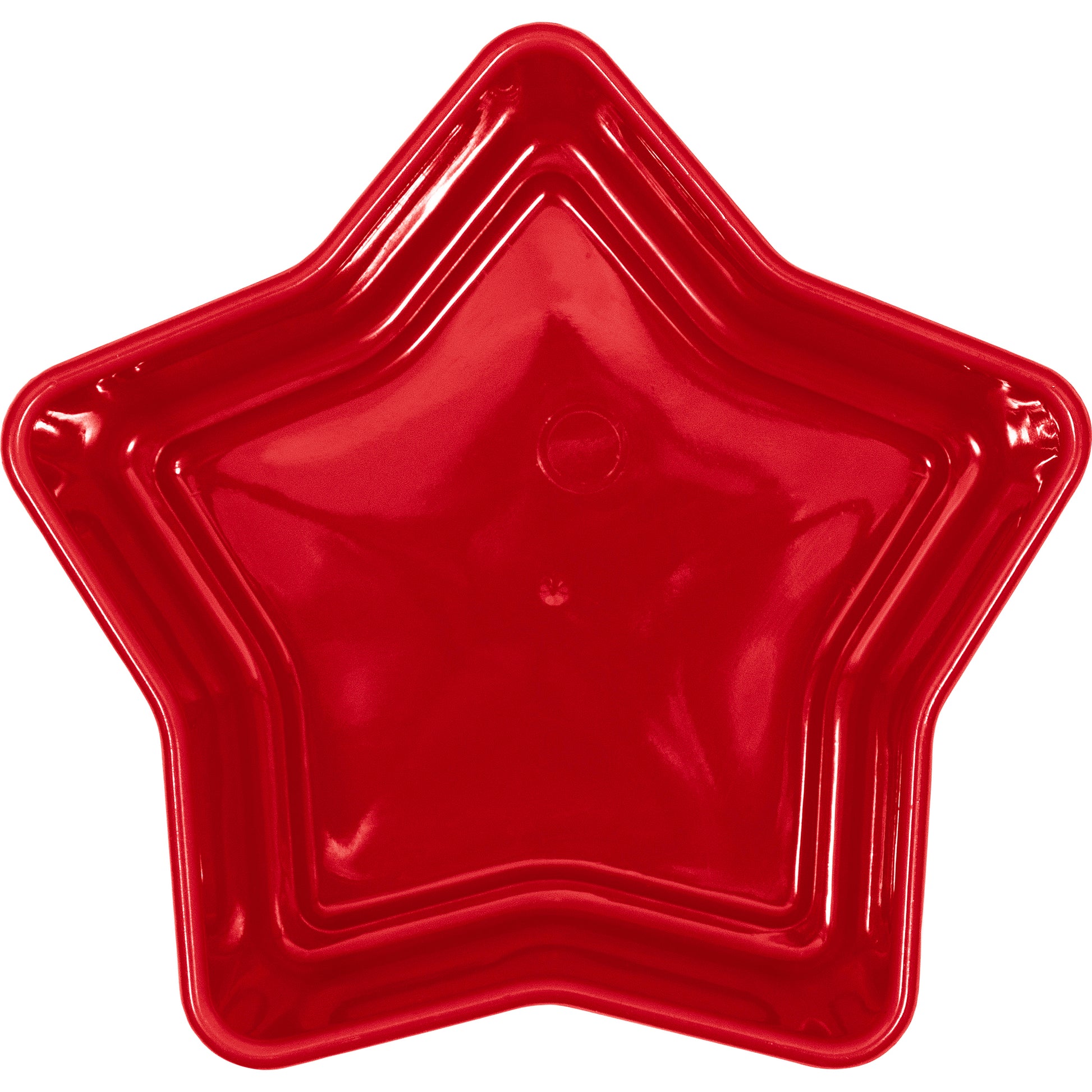 Red star plastic bowl on a white background