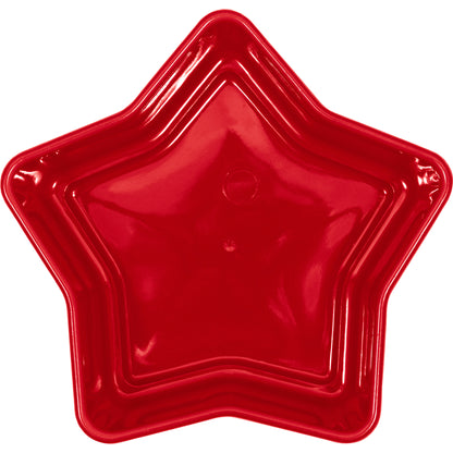 Red star plastic bowl on a white background