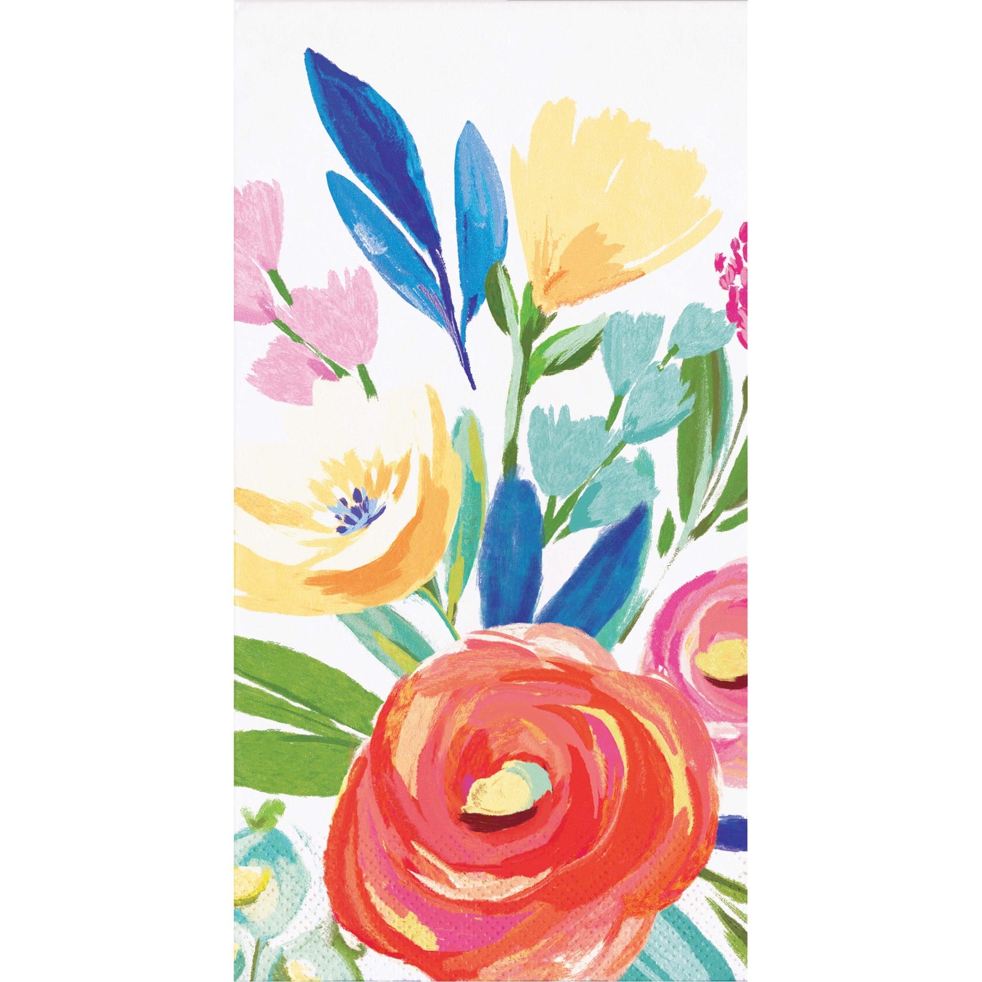 Colorful floral napkin on a white background