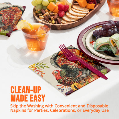 Bountiful Bird Thanksgiving Party Paper Napkins 192 ct