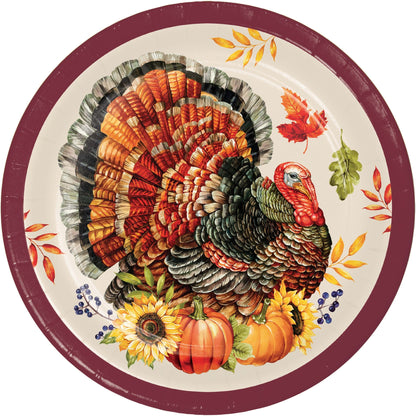 Bountiful Bird Thanksgiving Party Paper Plates 96 ct