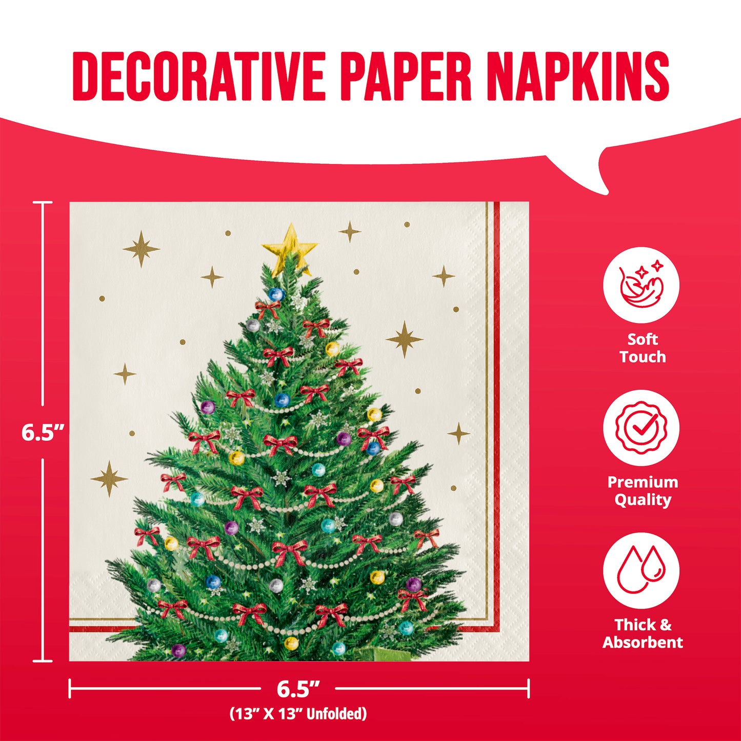 Sparkling Spruce Christmas Party Paper Napkins 192 ct