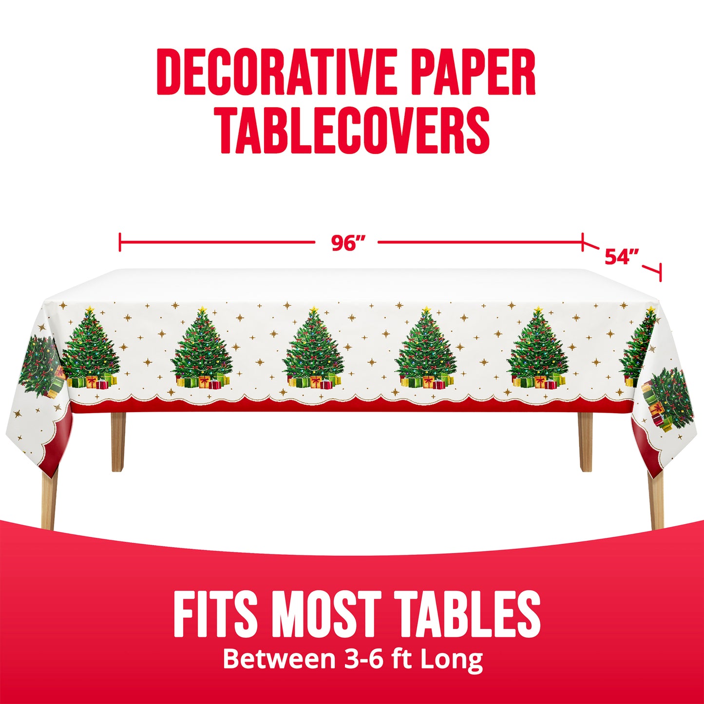 Sparkling Spruce Christmas Paper Tablecloths 12 ct