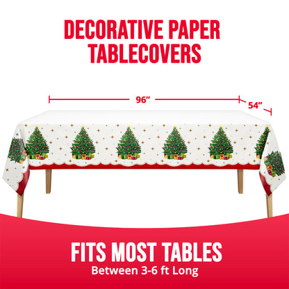 Sparkling Spruce Christmas Paper Tablecloths 12 ct