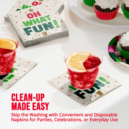 Holiday Hues Oh What Fun Beverage Paper Napkins 192 ct