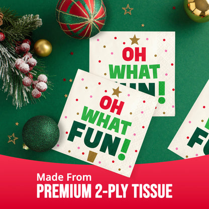 Holiday Hues Oh What Fun Beverage Paper Napkins 192 ct
