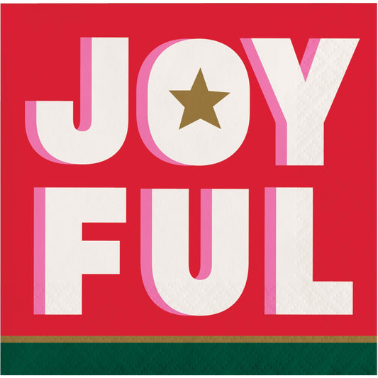Holiday Hues Joyful Beverage Paper Napkins 192 ct