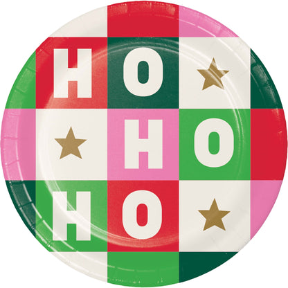 Holiday Hues Ho Ho Ho Christmas Dessert Paper Plates 96 ct
