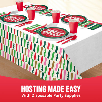 Holiday Hues Christmas Paper Tablecloths 12 ct