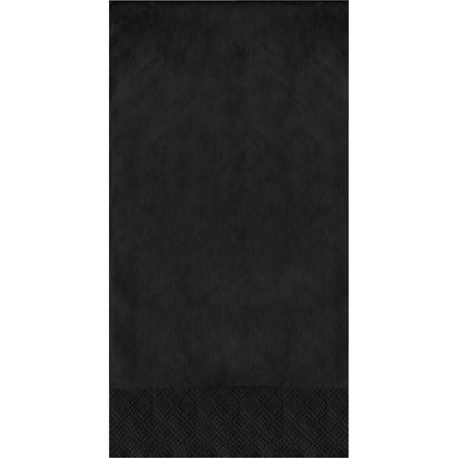Black paper napkin with a pin emboss pattern on a white background