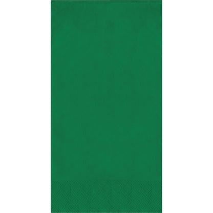 Green napkin on a white background