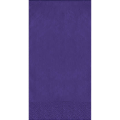 Purple guest towels on a white background