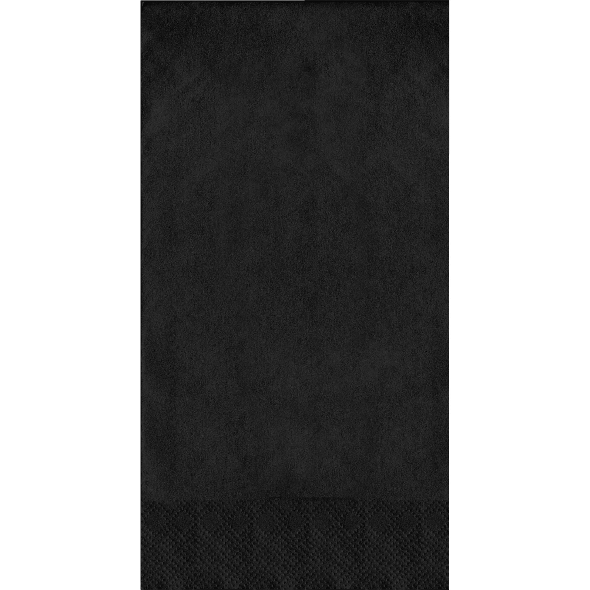 Black pin embossed guest napkins on a white background